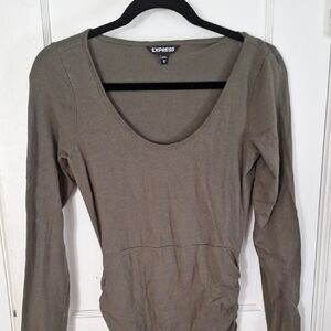Express Women's Olive Long Sleeve Bodycon Dress
